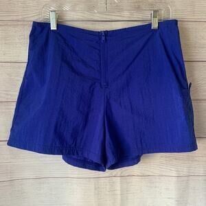 Vintage Catalina Royal Blue Active Shorts Front Zip Side Pocket Windbreaker Swim